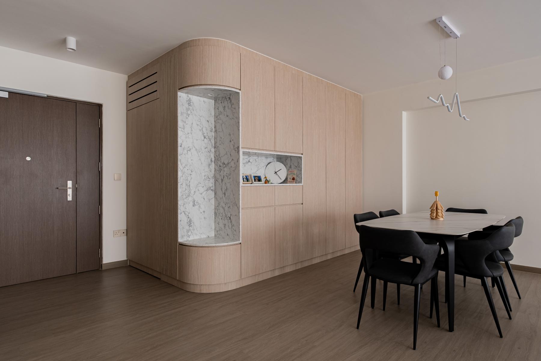 Scandinavian Entryway with Seating Bench and Shoe Rack