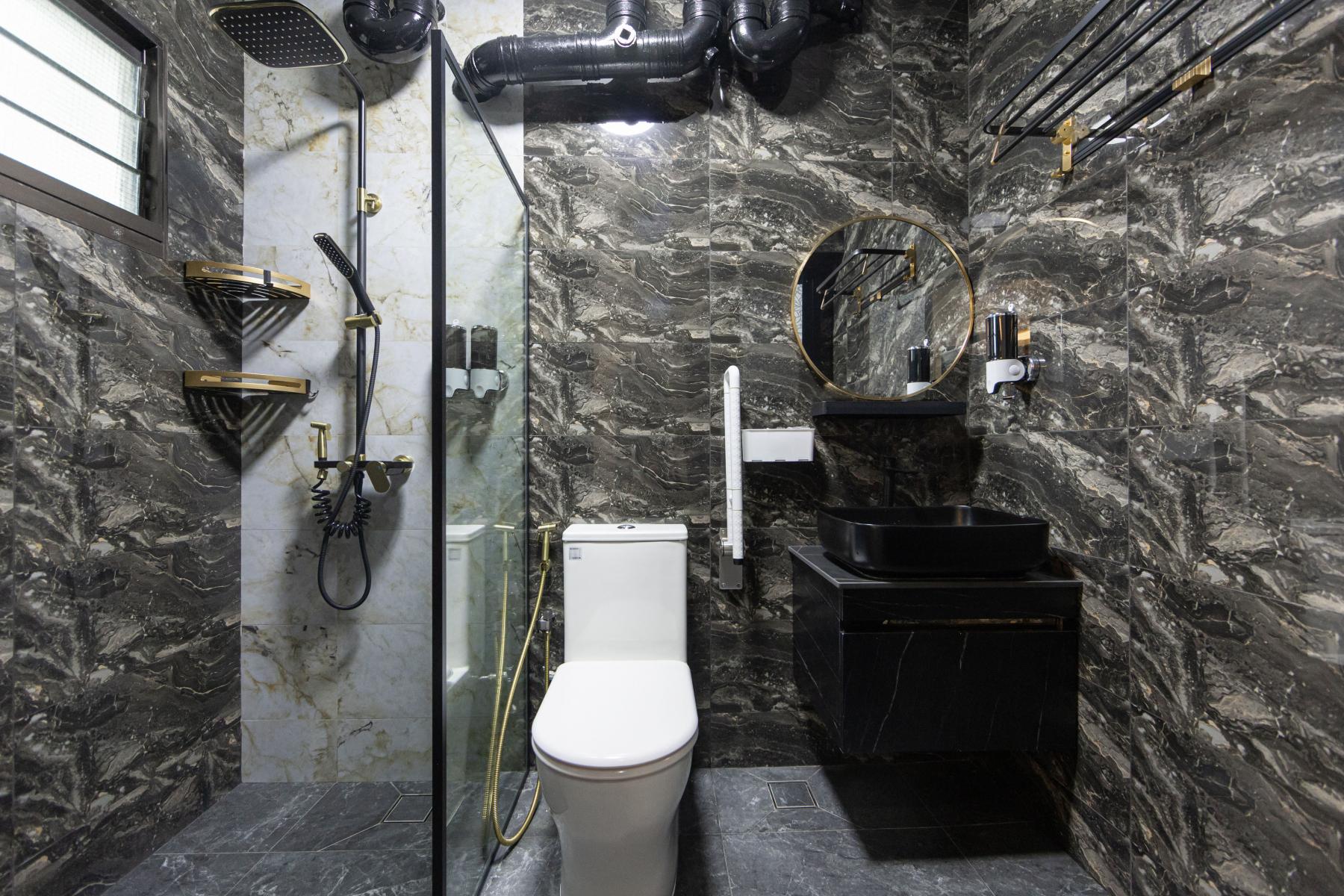 Modern Bathroom with Shower Screen and Bathroom Sinks