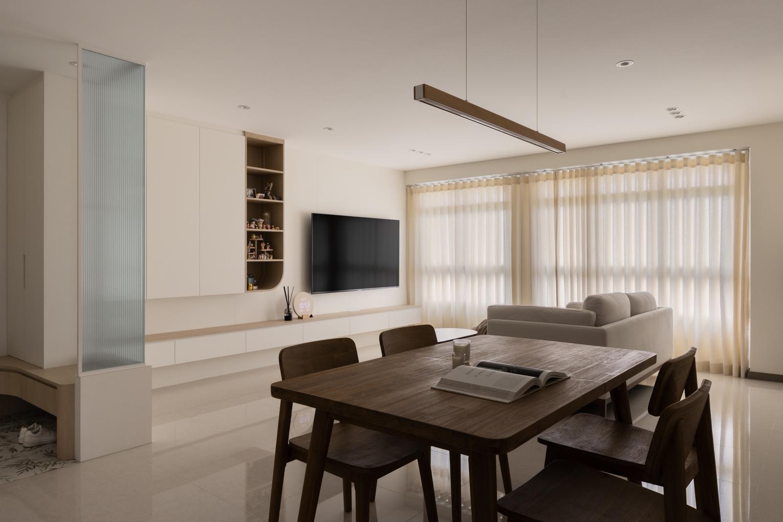 Minimalist Living Room with Ceiling Light and Sofa