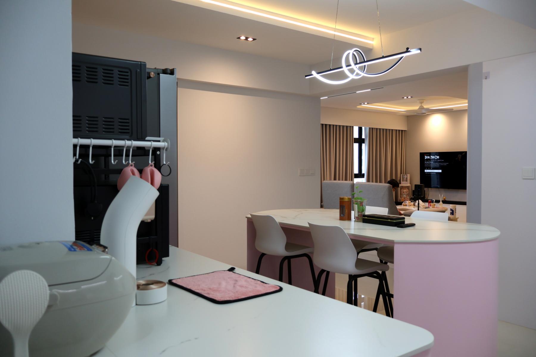 Minimalist Kitchen with Countertop and Kitchen Island