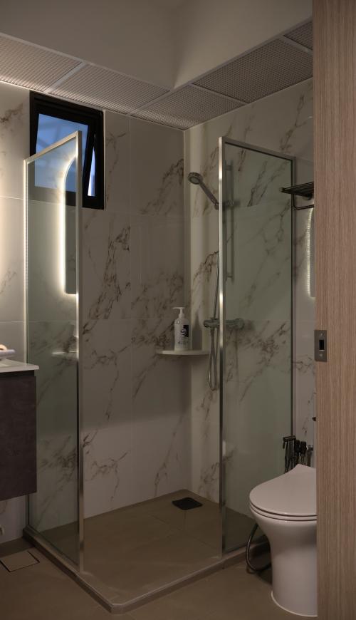 Minimalist Bathroom at 125A Tengah drive