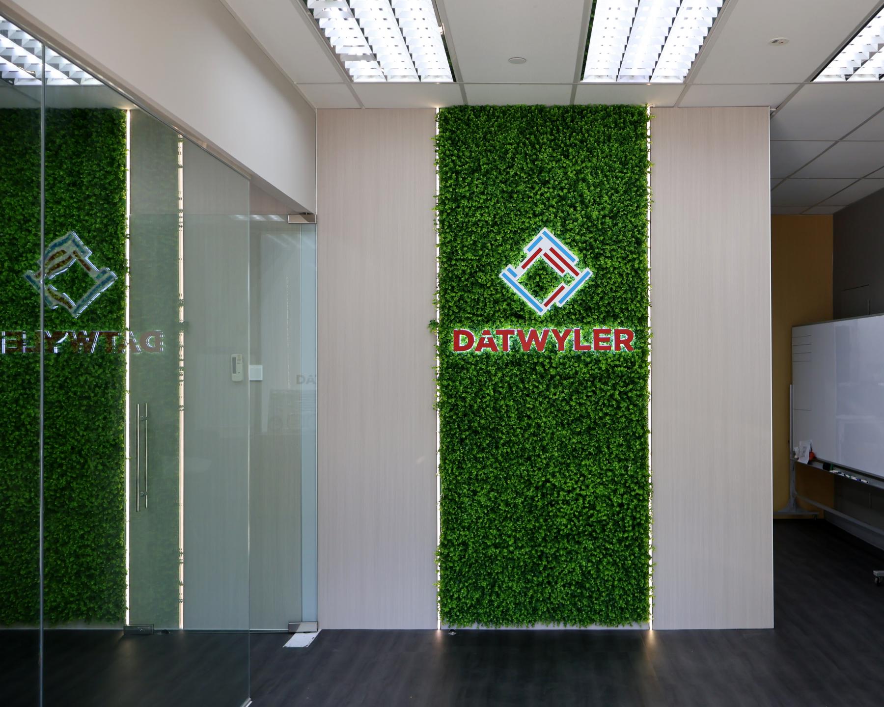 Minimalist Office with Vinyl Flooring and Feature Wall