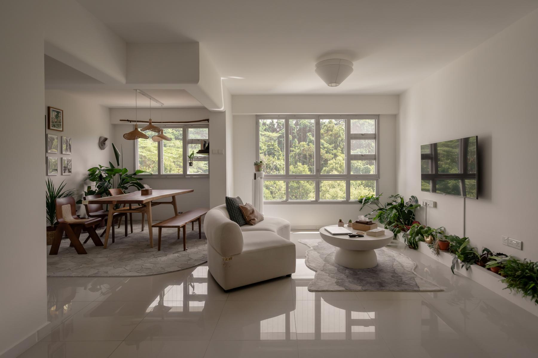 Scandinavian Living Room with Sofa and Side Table