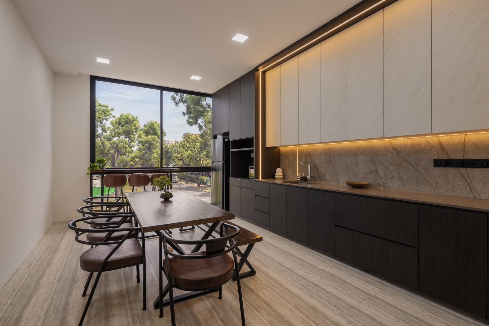 Modern Pantry with Kitchen Island and Kitchen Accessories