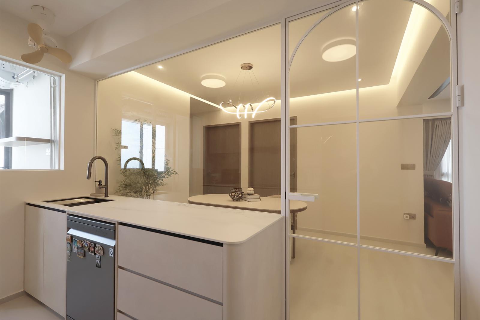 Contemporary Kitchen with Cupboard and Kitchen Accessories