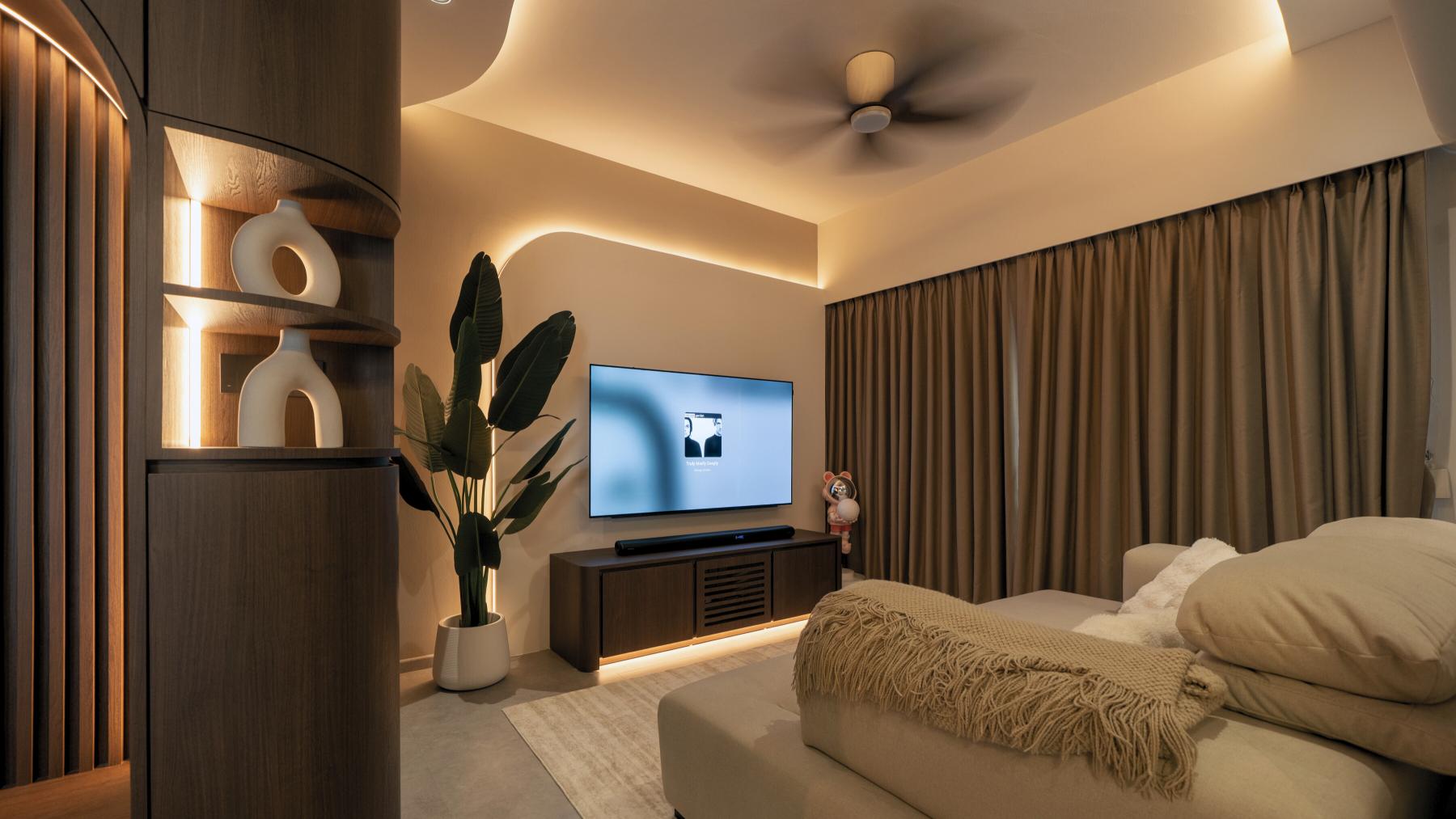 Contemporary Living Room with Sofa and Sofa Beds