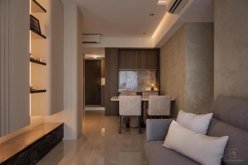 Contemporary Living Room at 37 Canberra Drive (The Watergardens)
