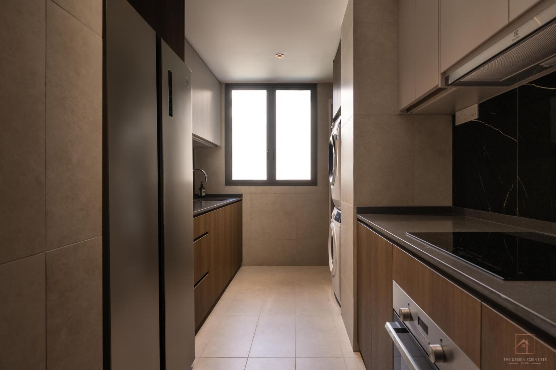 Contemporary Kitchen with Countertop and Kitchen Window