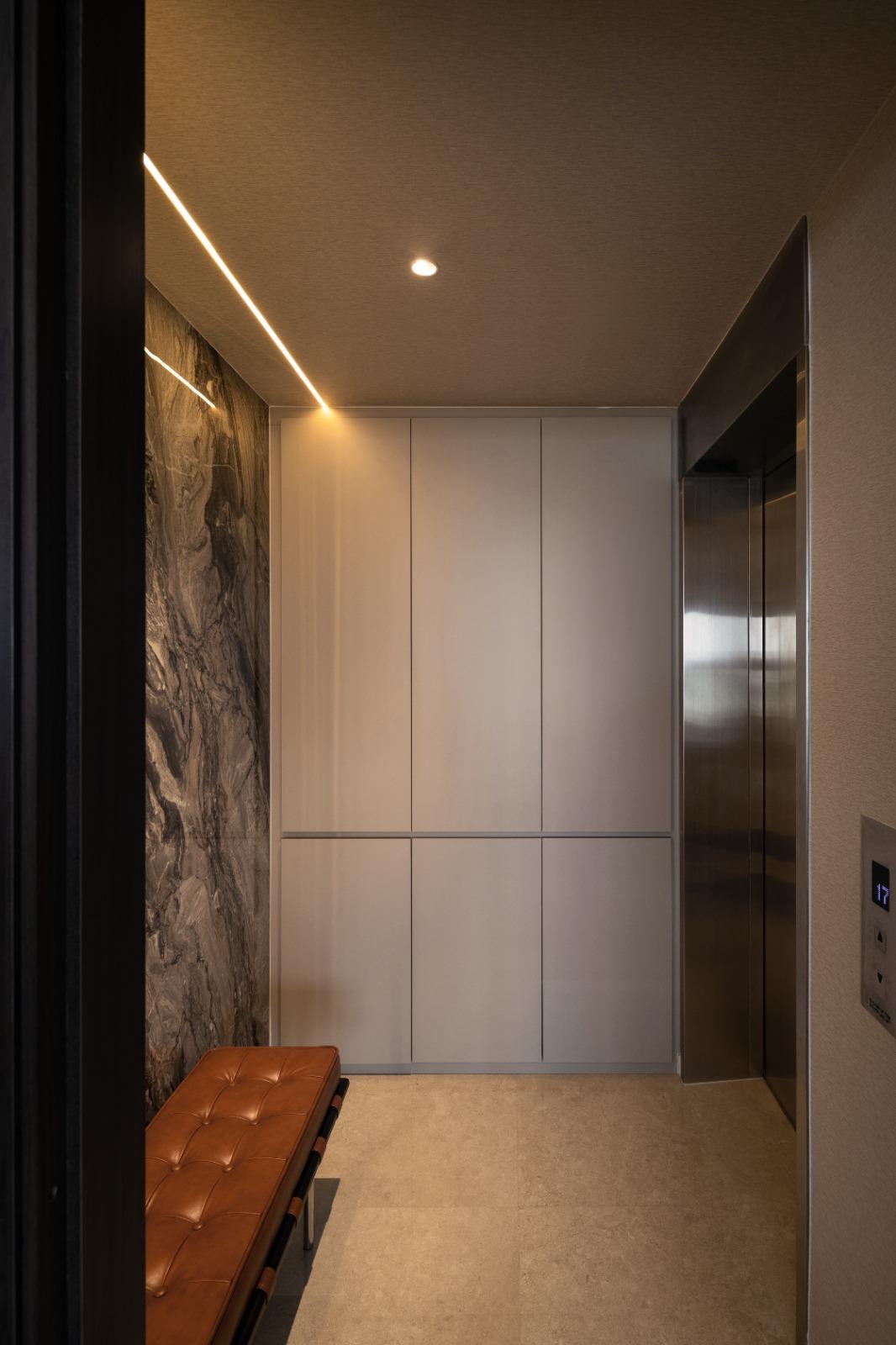Modern Foyer with Artwork and Console Table