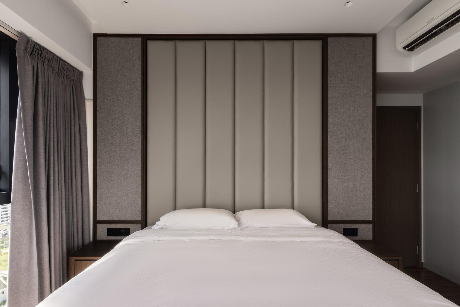 Modern Bedroom with Wardrobe and Bedside Table