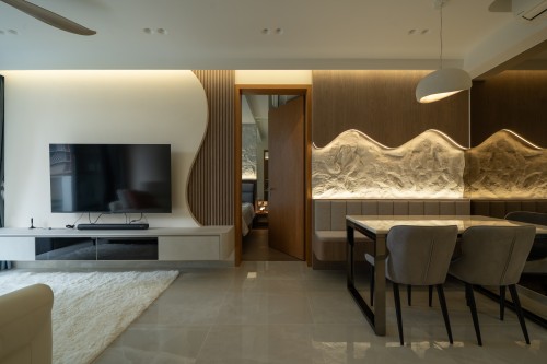 Modern Living Room at Penrose Condo, 22 Sims Drive