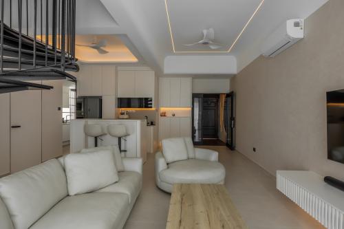 Minimalist Living Room at Villa Martia