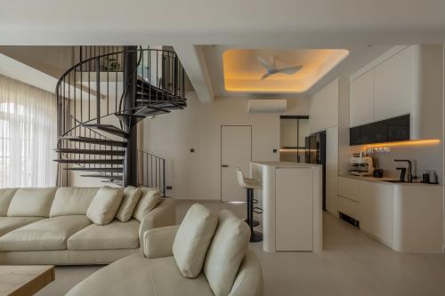 Minimalist Living Room at Villa Martia