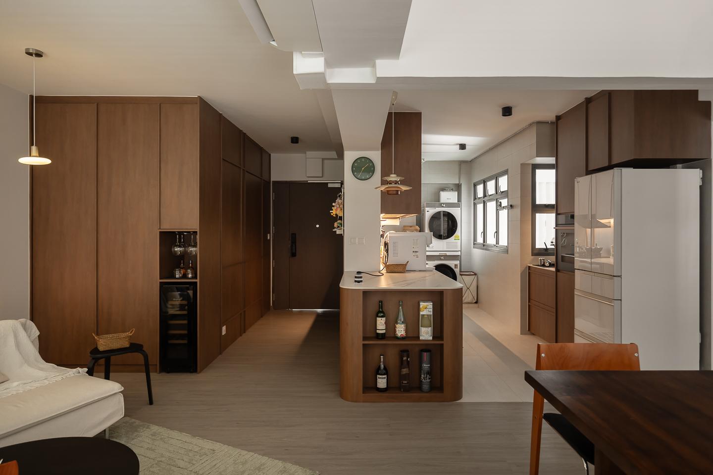 Vintage Kitchen with Countertop and Vinyl Flooring