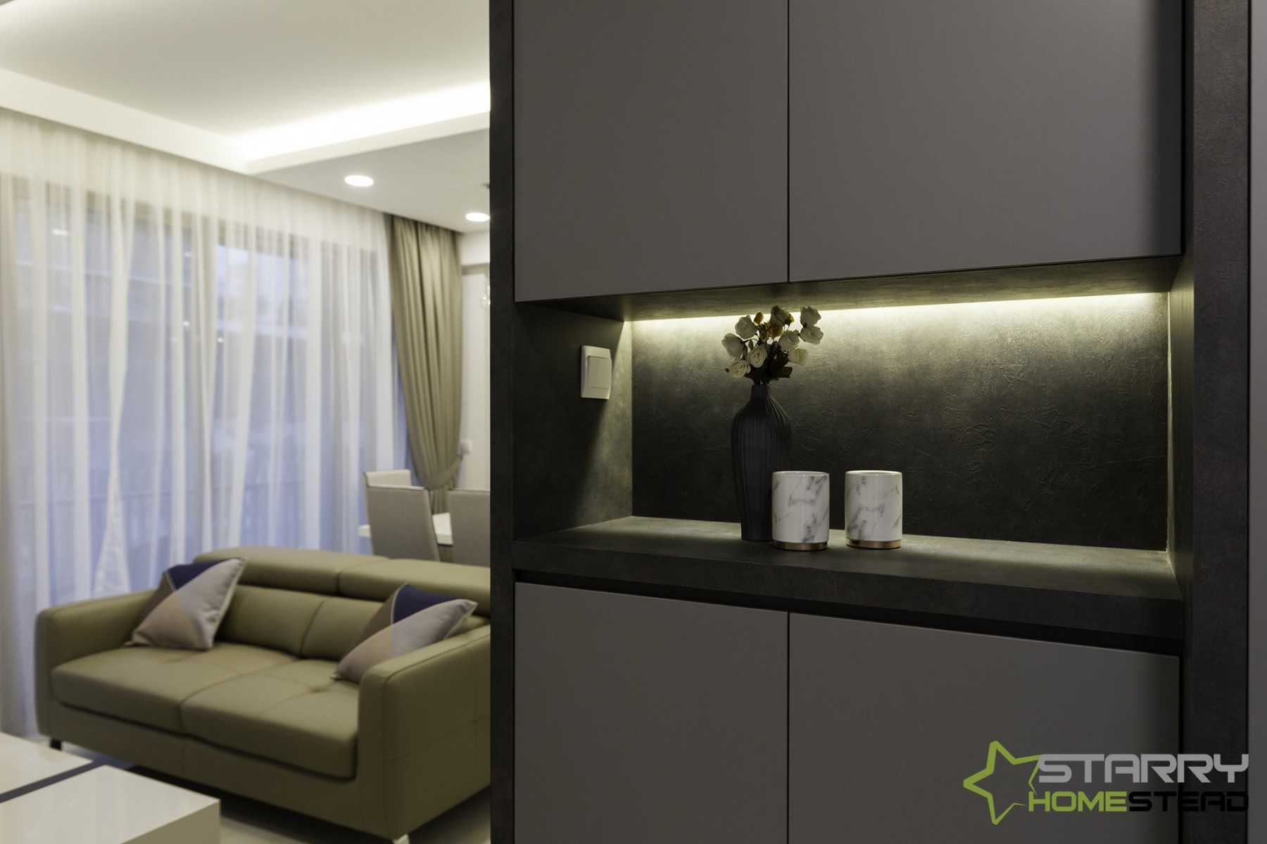Modern Entryway with Open Storage and Shoe Cabinets