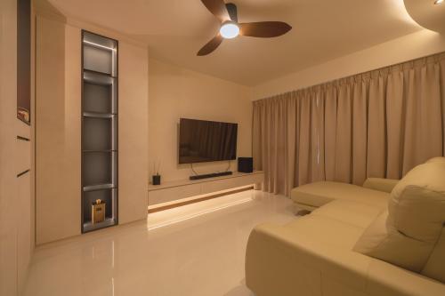 Minimalist Living Room at Punggol Point Cove