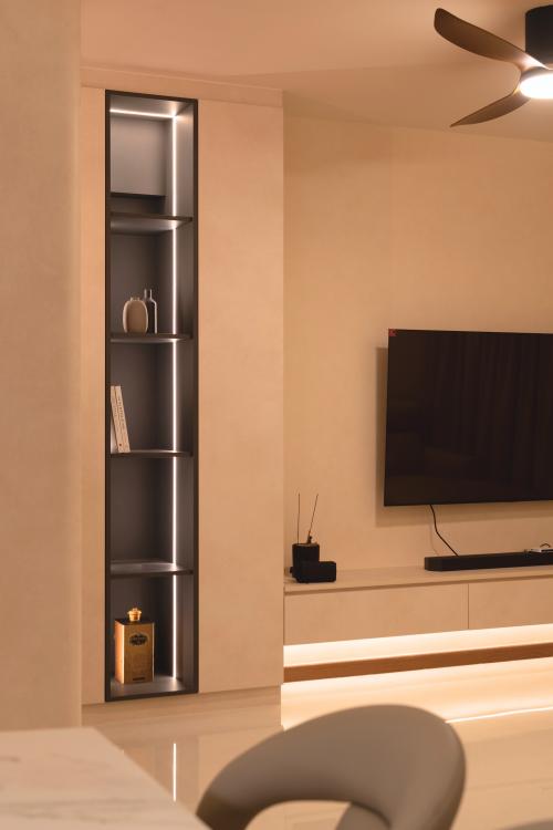 Minimalist Living Room at Punggol Point Cove