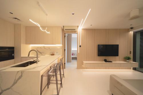 Contemporary Living Room at High Park Residence