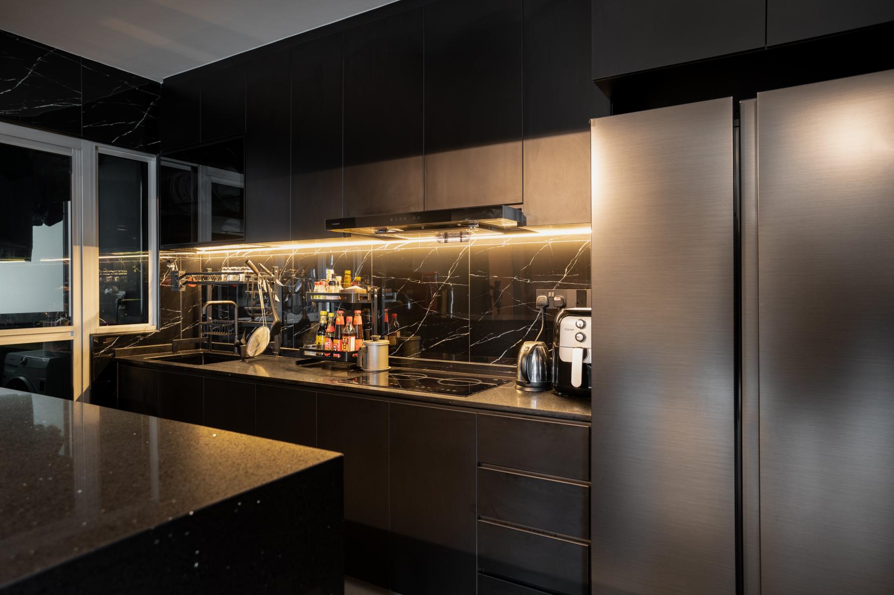Modern Kitchen with Countertop and Kitchen Island