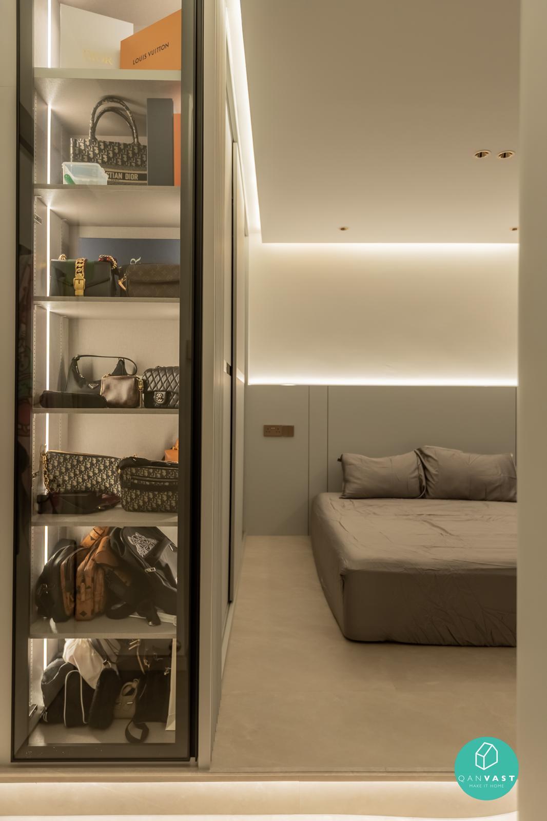 Contemporary Bedroom with Platform Bed and Wardrobe