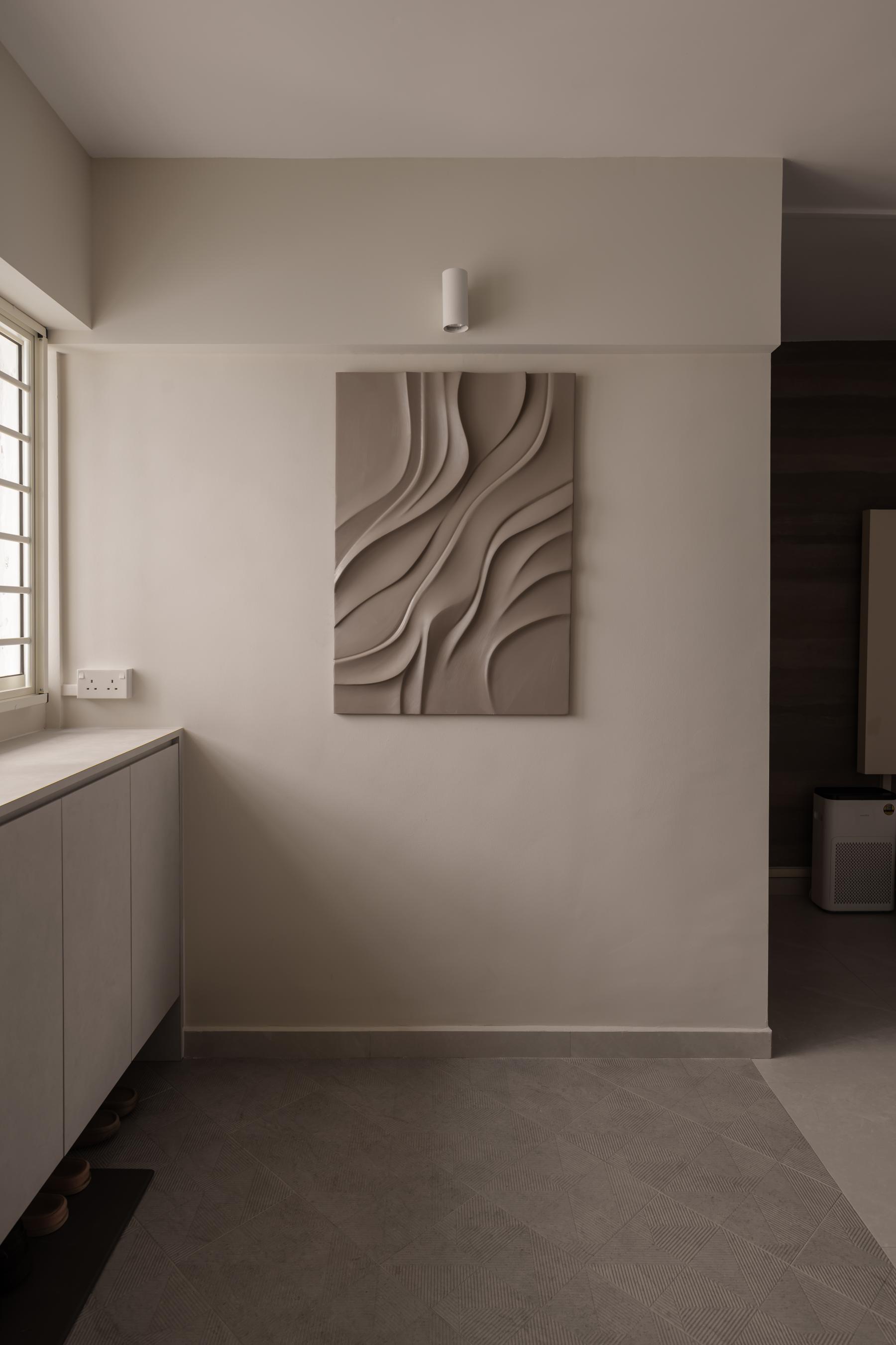 Modern Foyer with Artwork and Console Table