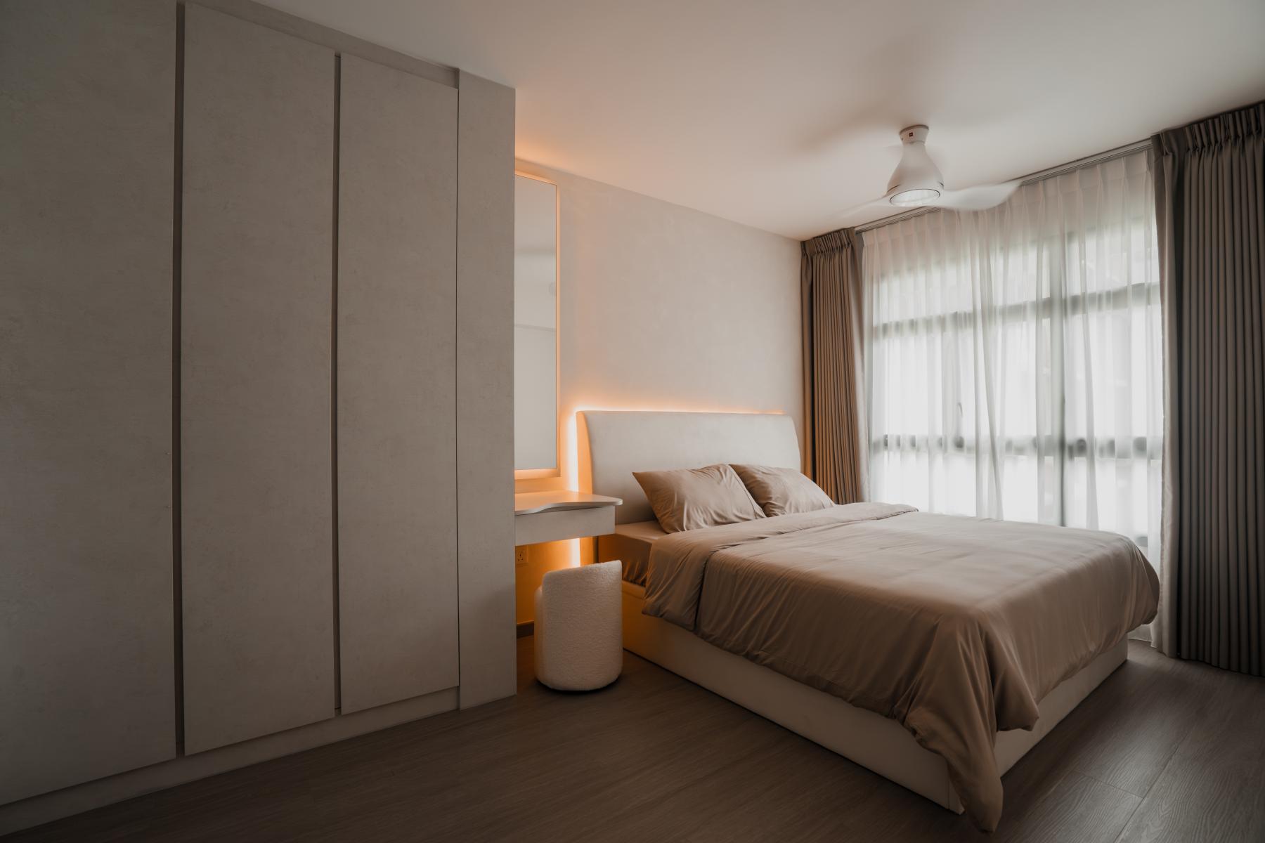 Contemporary Bedroom with Wardrobe and Bedroom Dresser