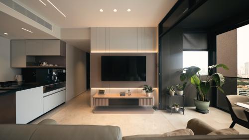 Contemporary Living Room at Pullman Residence