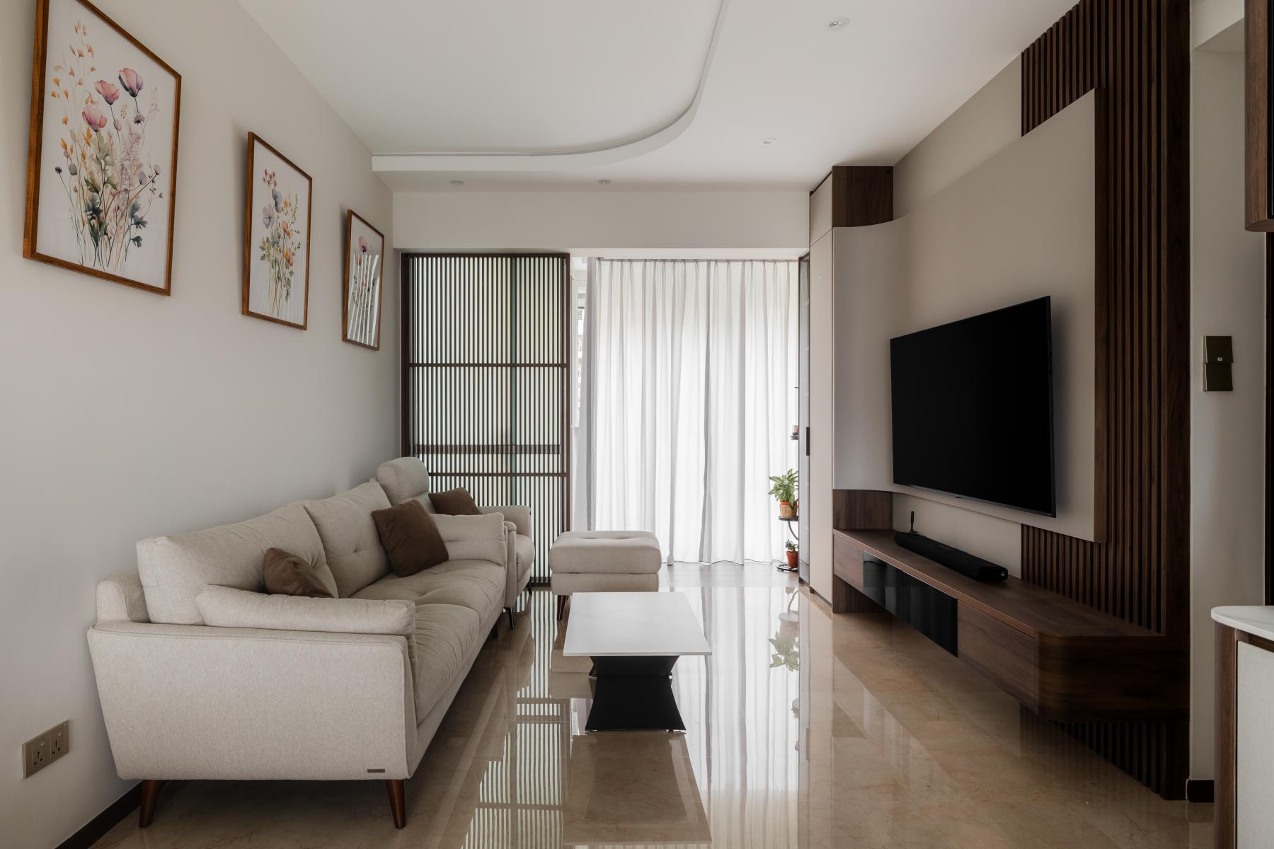 Modern Living Room with TV Console and Coffee Table