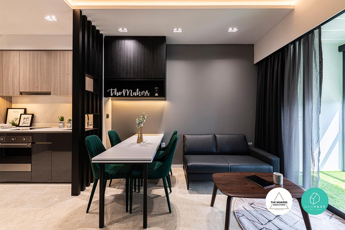 Contemporary Living Room with Panelling and Coffee Table