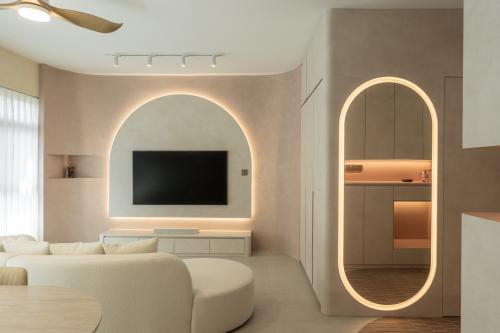 Contemporary Living Room at 119A Alkaff Crescent