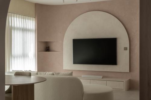 Contemporary Living Room at 119A Alkaff Crescent