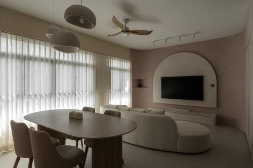 Contemporary Living Room at 119A Alkaff Crescent
