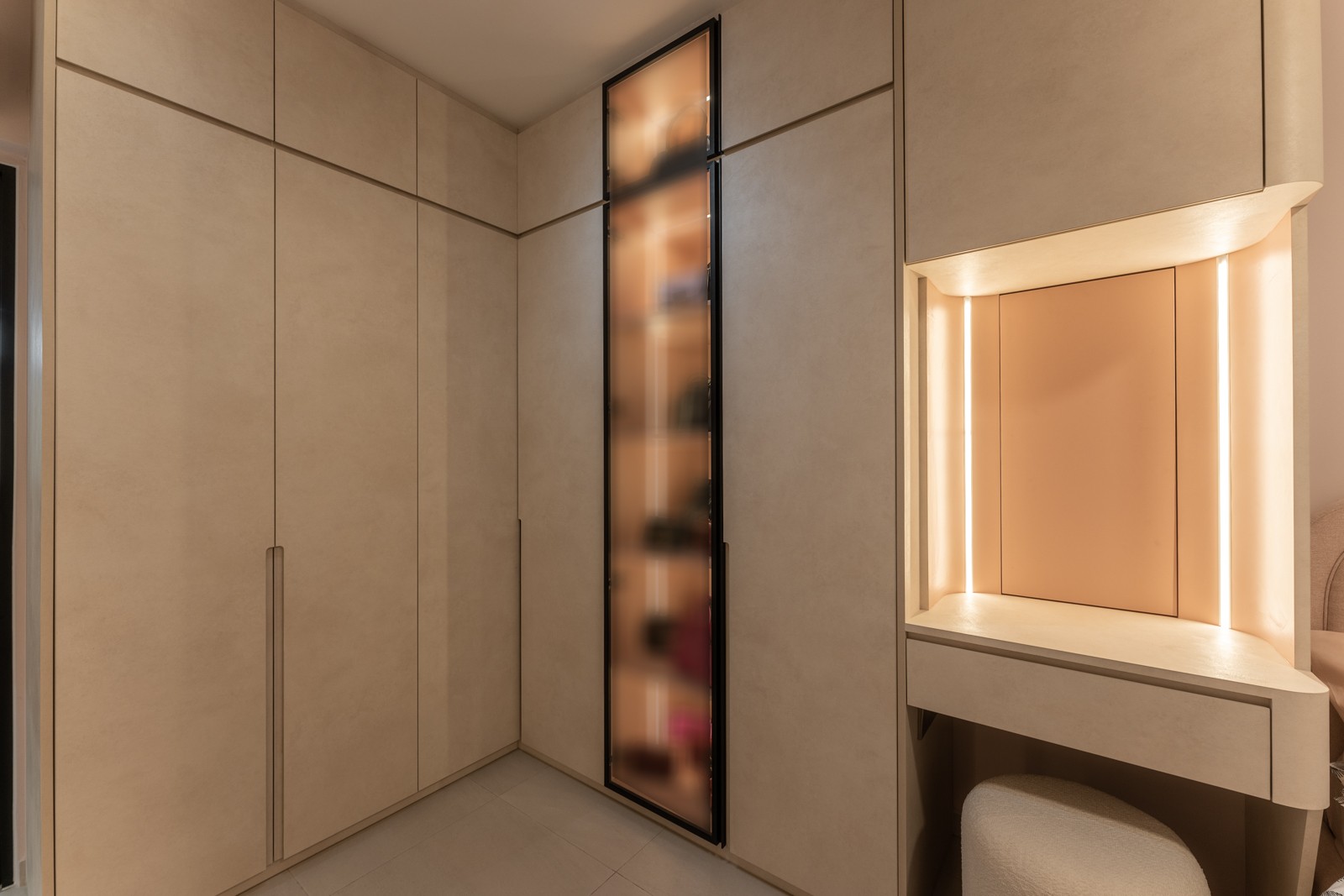 Contemporary Bedroom with Wardrobe and Bedside Table