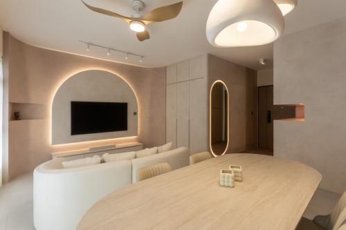 Contemporary Living Room at 119A Alkaff Crescent