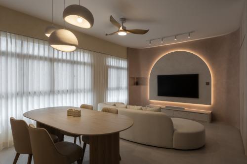 Contemporary Living Room at 119A Alkaff Crescent