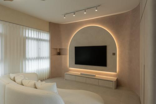 Contemporary Living Room at 119A Alkaff Crescent