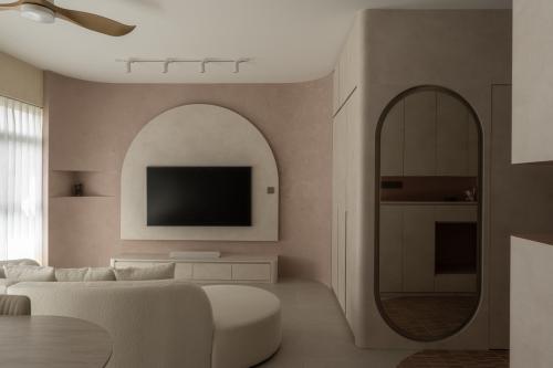 Contemporary Living Room at 119A Alkaff Crescent