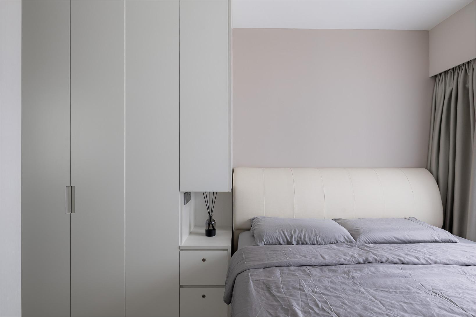 Modern Bedroom with Wardrobe and Bed