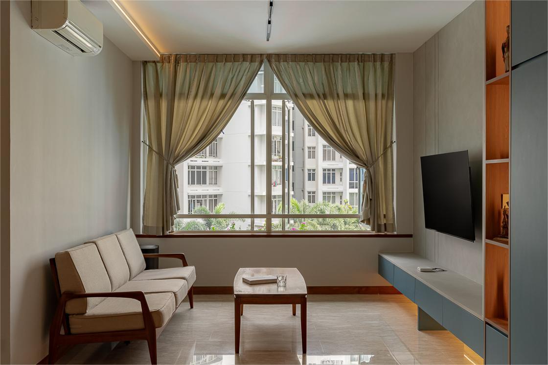Modern Living Room with TV Console and TV