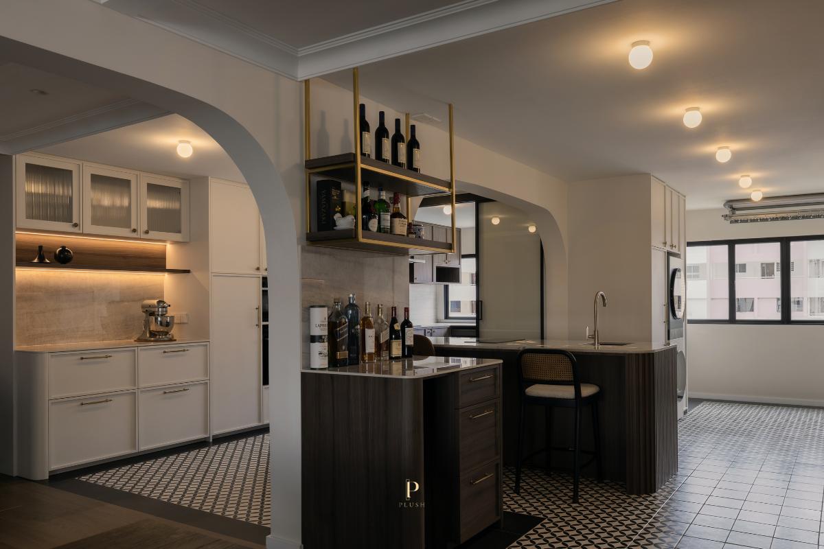Modern Kitchen with Countertop and Kitchen Window
