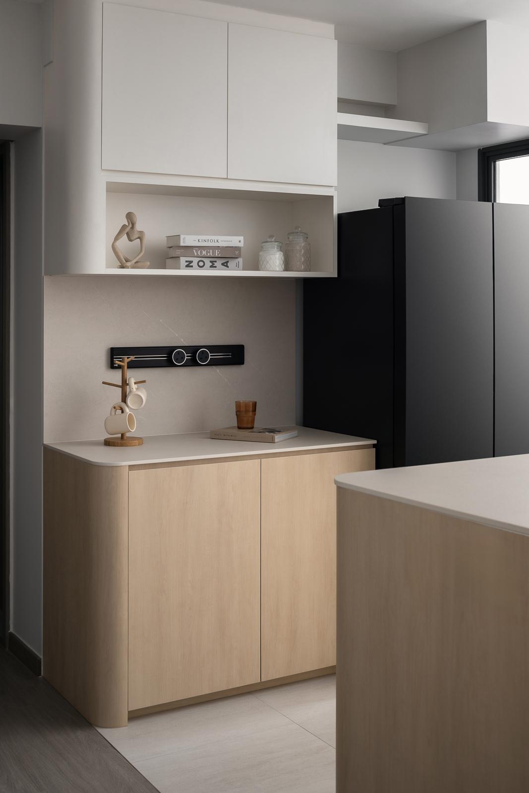 Scandinavian Kitchen with Countertop and Kitchen Island