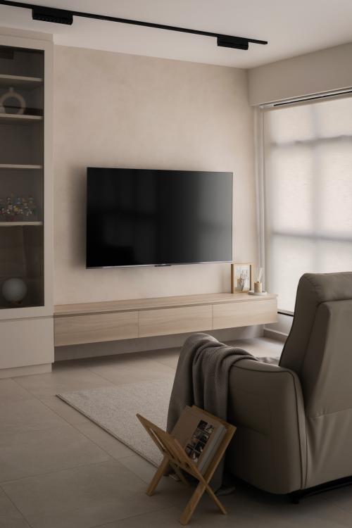 Minimalist Living Room at Punggol Point Cove