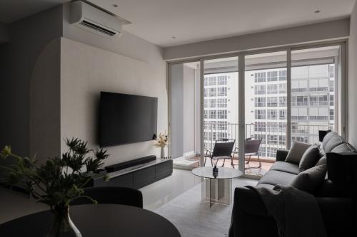 Contemporary Living Room at Lake Life