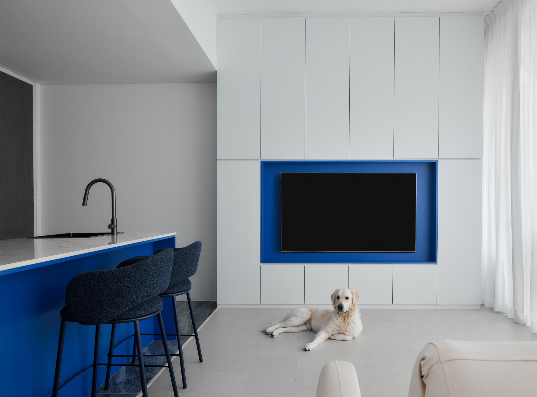 Modern Living Room with TV Console and Sofa