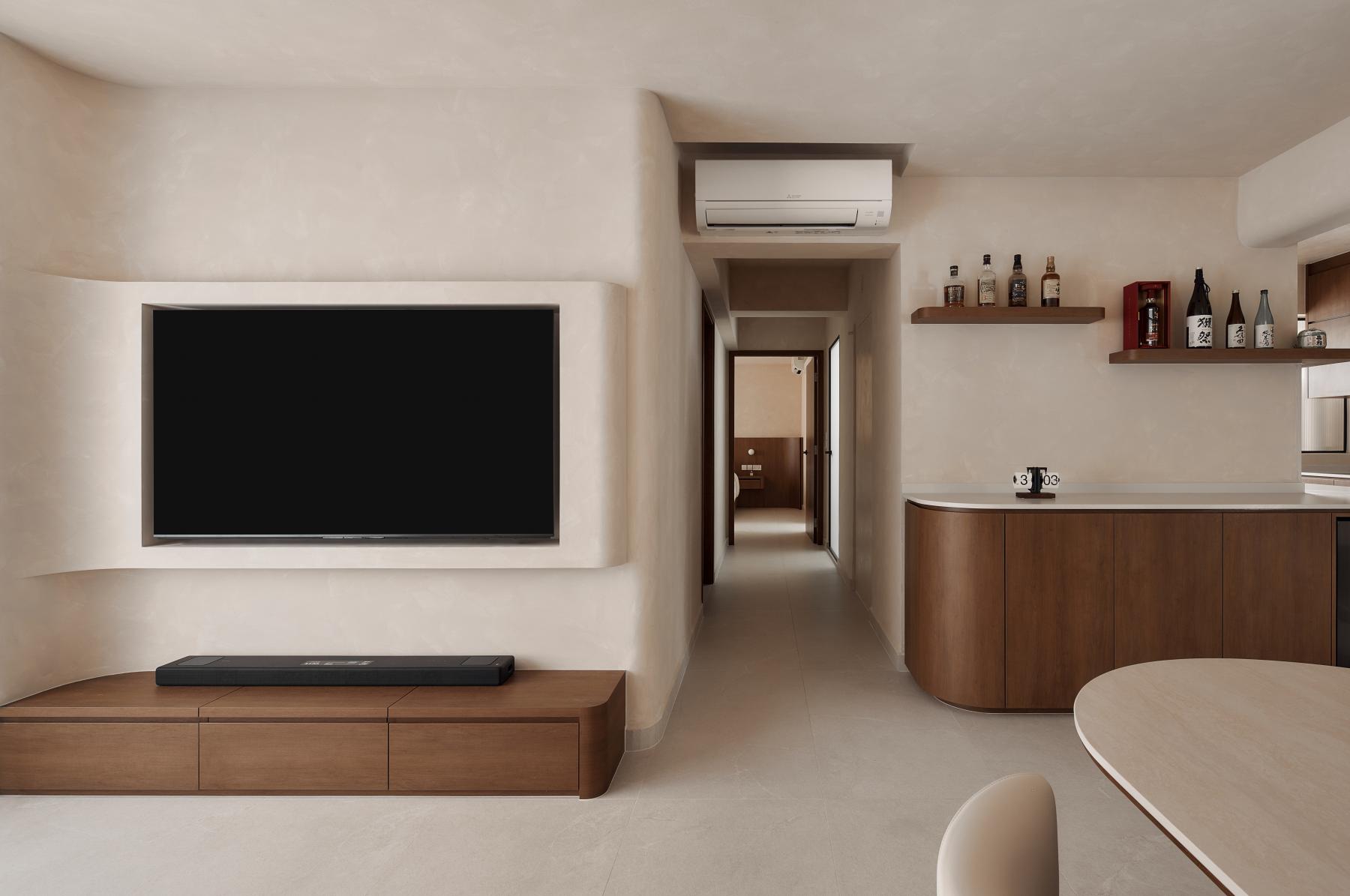 Scandinavian Living Room with TV and Storage Cabinets