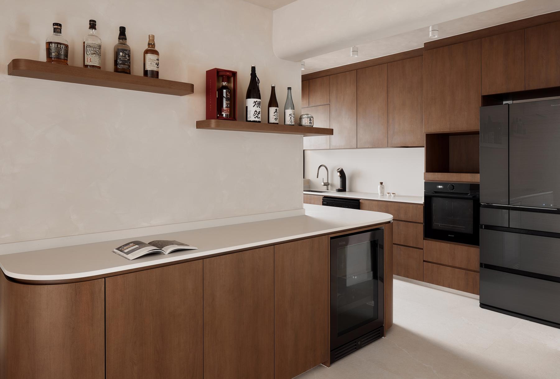 Scandinavian Kitchen with Countertop and Cupboard