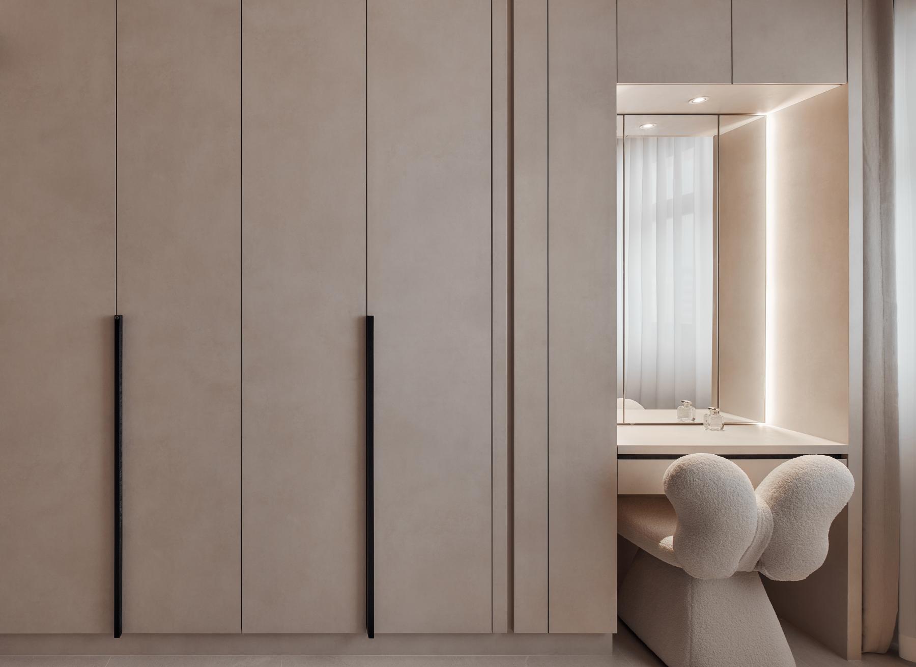 Scandinavian Bedroom with Wardrobe and Built-in Bed