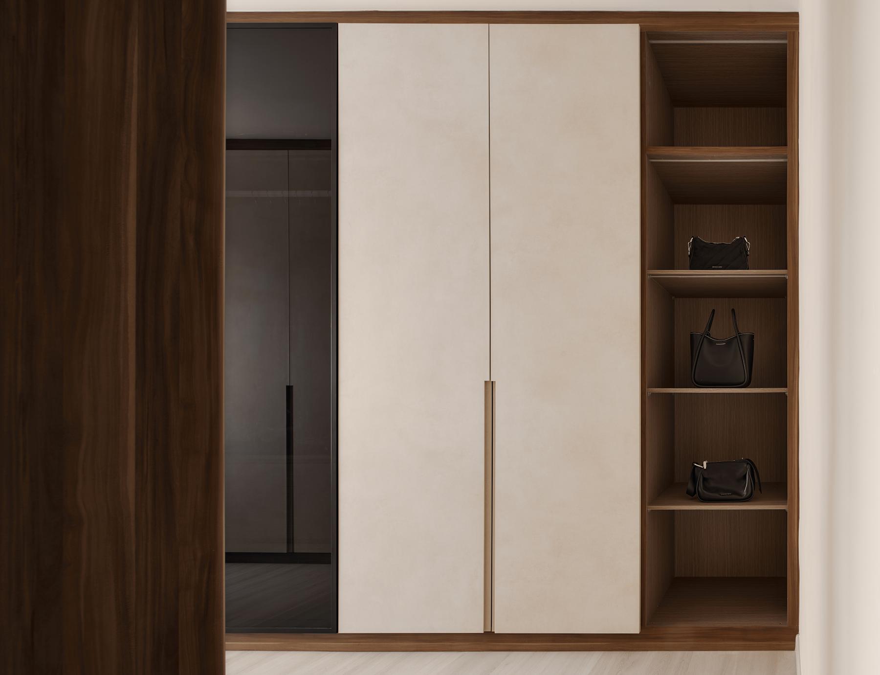 Modern Walk-in Wardrobe with Wardrobe and Small Storage