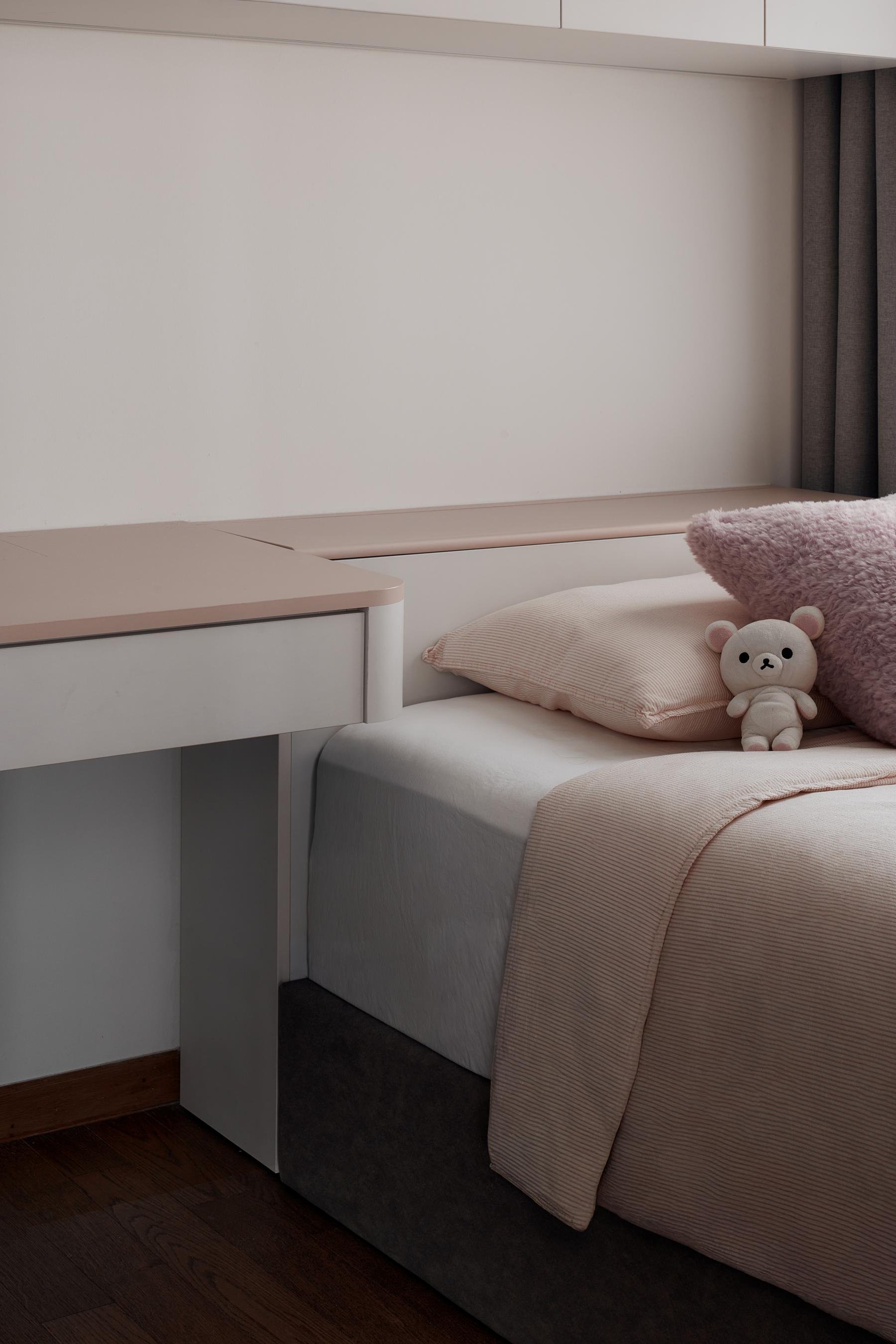 Modern Bedroom with Bedside Table and Single Bed