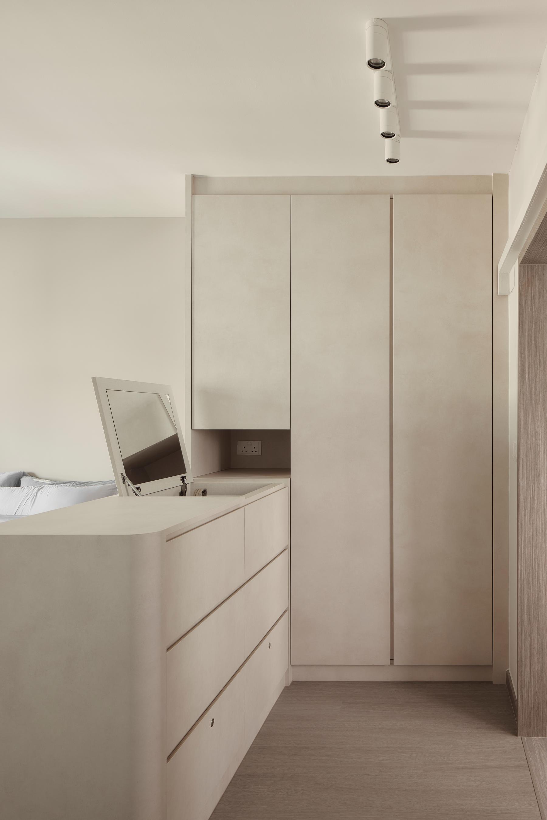 Asian Bedroom with Wardrobe and Downlights
